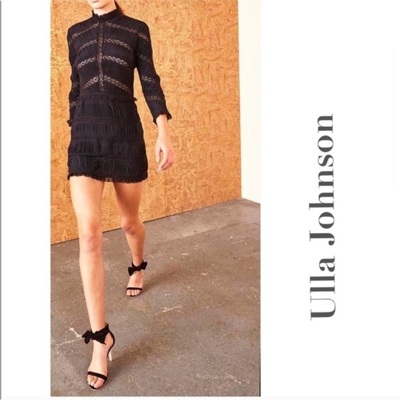 Ulla Johnson Thecia Suede Noir Black Bow Single Strap Heels Size EU 40 US‎ 10 - Picture 4 of 16